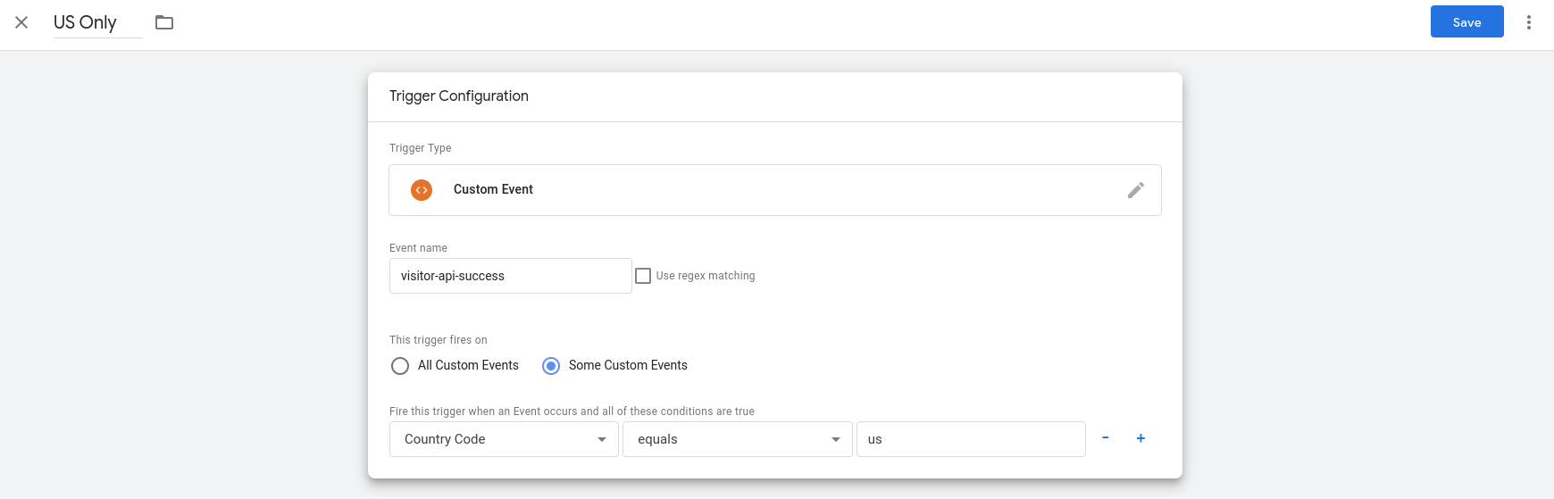 Create a marketing tag for the US visitors in Google Tag Manager