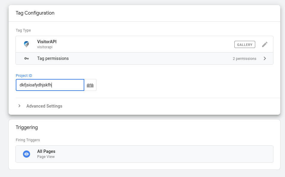 Create VisitorAPI tag in Google Tag Manager
